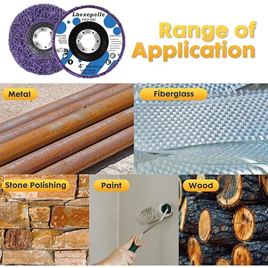 10 Pack Angle Grinder Stripping Wheel Strip Disc Angle Grinder Attachments Grinder Wheel, Paint Metal Oxidation Rust Remover Stripper Tool (4'' x 5/8'')