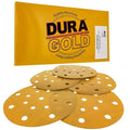 Dura-Gold Premium 6" Gold Sanding Discs -800 Grit (Box of 50) - 17 Hole Pattern Dustless Hook & Loop Backing Sandpaper for DA Sanders, Aluminum Oxide Abrasive - Sand Automotive Paint Woodworking Wood
