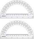 EBOOT Plastic Protractor Math Protractors 180 Degrees, 6 Inch, Pack of 2 (Clear)