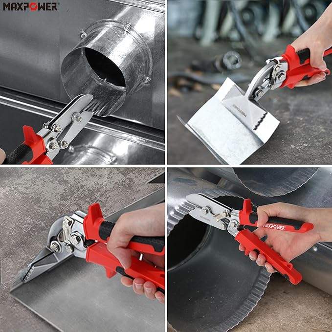 MAXPOWER 2-Piece Sheet Metal Hand Seamers, 5 Blade Pipe Crimper and 3-inch Offset Jaw Sheet Metal Bender with Ergonomic Handle