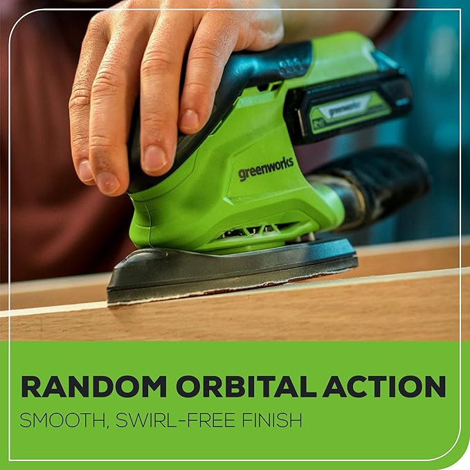Greenworks 24V Cordless Finishing Sander 11,000 OPM, Tool-Only (Battery and Charger Sold Separately)