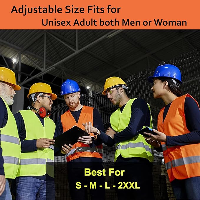 Safety Vests 20 Pack - Orange Reflective High Visibility Construction ANSI Class 2 Work Vests for Men,Woman,Hi Vis Mesh and Neon Silver Strip