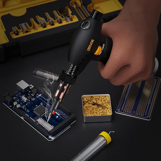 LEXIVON Butane Torch Multi-Function Kit | Premium Self-Igniting Soldering Station with Adjustable Flame | Pro Grade 125-Watt Equivalent (LX-771)