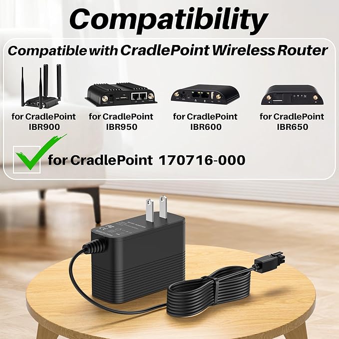 Wireless Adapter for Cradlepoint Router IBR900 IBR950 IBR600 IBR650 170716-000 Wireless Router Charger Power Cord