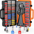 Preciva Ferrule Crimping Tool Kit - AWG 28-5 (0.08-16mm²) Hexagonal Ferrule Crimper with 950Pcs Single and 350Pcs Twin Ferrules Connectors, Self-Adjustable Ratchet Ferrule Terminals Crimping Tool