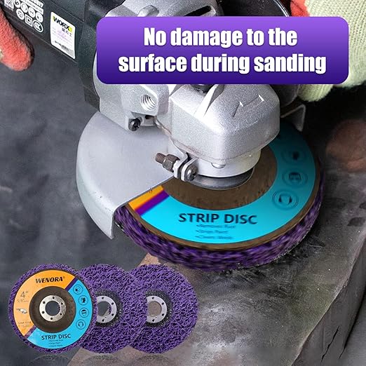 5 Pack 4" x 5/8" Strip Discs Stripping Wheel, Rust Remover Discs for Angle Grinder,Clean and Remove Paint Coating Rust Welds Oxidation(Purple)