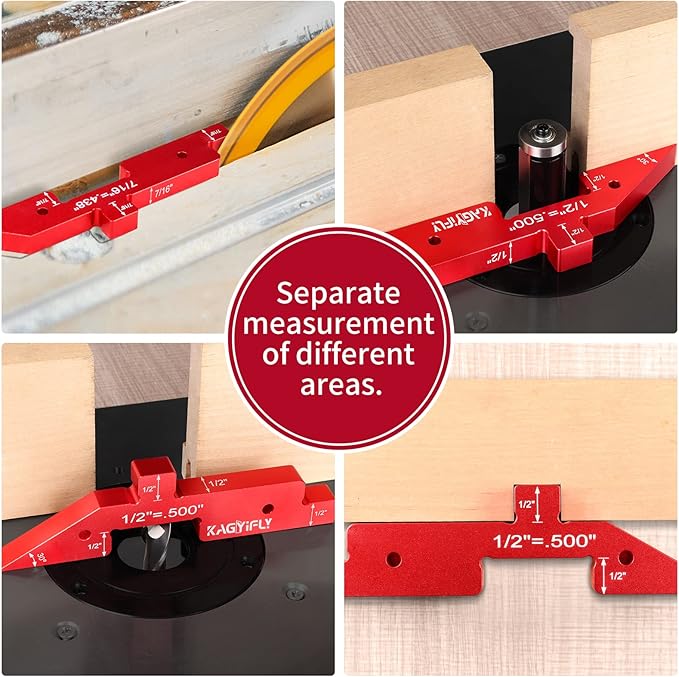 Router Table Setup Bars, 7pcs Aluminum Precision Setup Blocks Height Gauge Set for Router Table Saw Accessories and Angle Woodworking Set Up(Each Block has Different Thickness)