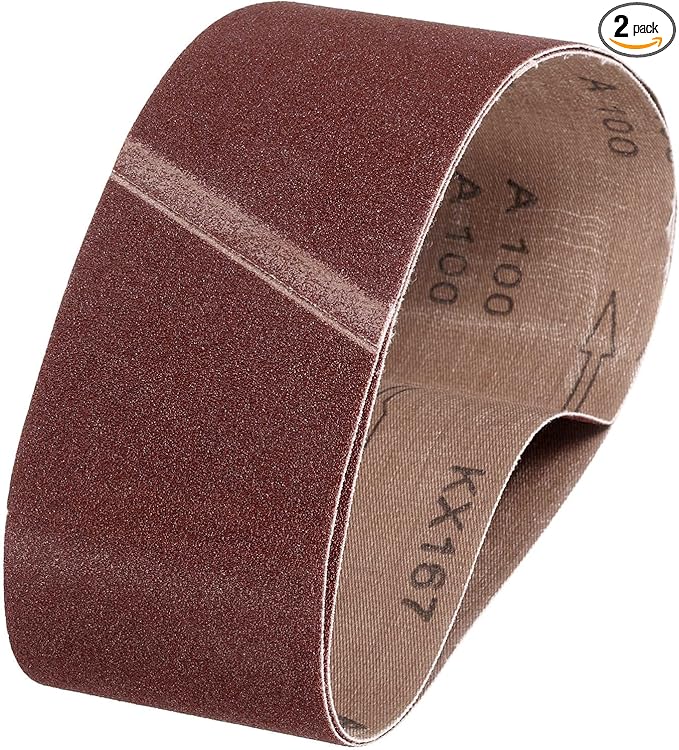 HARFINGTON 3 x 21 Inch Sanding Belts, 2 Pcs 100 Grits Aluminum Oxide Abrasive Belt Sander File Belt for Woodworking, Metal Polishing, Knife Sharpener