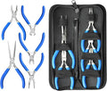 SOONAN 5 Pieces Mini Pliers, Long Lasting Tool Set Cable Cutters, Long Needle Nose, Long Nose, Nipper Bent Nose, End Cutting, Diagonal Cutting, Precision Pliers Set