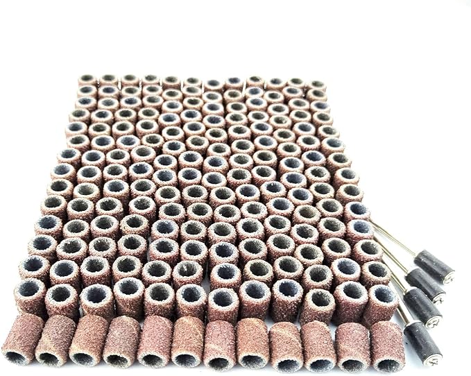 Merryland Drum Sander Sanding Band for Dremel 184pcs, 80# 1/4" Sanding Sleeve 180pcs and Mandrel 4pcs Rotary Tool, Electric Power Tool Accessory DIY, RMTA184C2