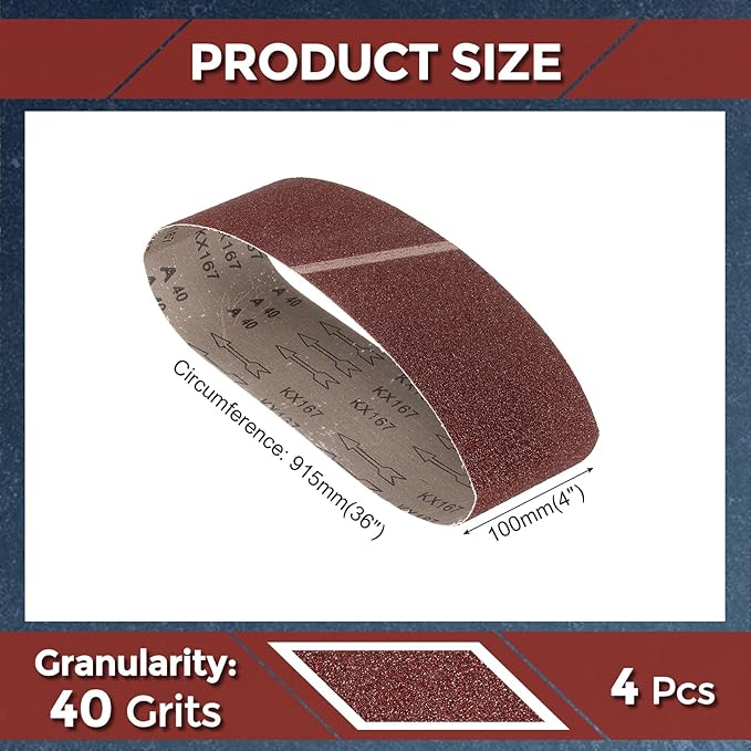 10 Pcs Sanding Belts 4 x 36 Inch 40 Grit Aluminum Oxide Abrasive Sandpaper for Belt Sander Metal Grinding Wood Working Weld Rust Removal