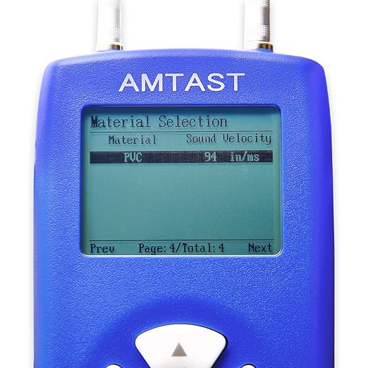 Thickness Gauge Digital Ultrasonic Thickness Meter Range 0.8-350mm, 0.03-13.8inch Handheld Ultrasonic Thickness Tester Gauge AMA006E