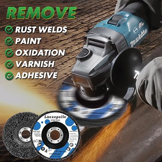 5 Pack Strip Discs Rust Remover Wheel Stripping Wheel for Paint Strip Wheel Poly Abrasive Wheel Discs Rust, Oxidation, Paint Remover-Purple (4-1/2'' x 7/8''-5B)