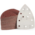 S SATC 50 PCS Mouse Sander Sandpaper 11 Holes 60 Grit Detail Sander Sandpaper Palm Sander Paper Hook and Loop Sander Pads Triangular Sanding Sheets