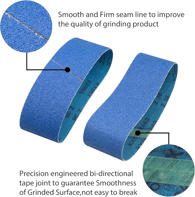 3 x 18 Zirconia Sanding Belts,36 Grit 3x18 Inch Sanding Belt, 3x18 Belt Sander Sanding Belts for Metal Polishing, Woodworking,6 Pack(3x18in,36 Grit)