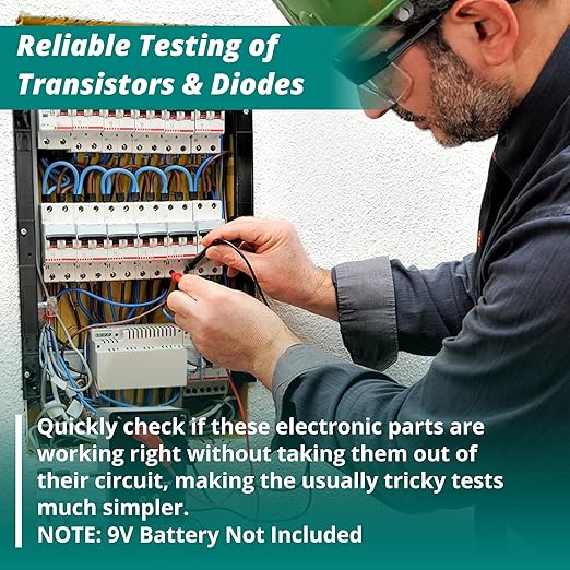 Excelta Pocket Transistor & Diode Tester, Continuity Check, Made in USA (9V Battery Not Included), Professional