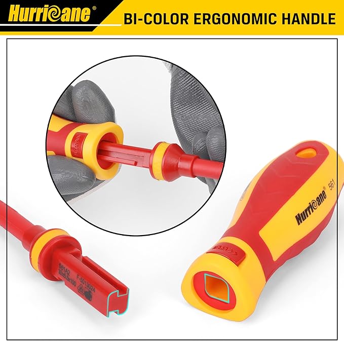 HURRICANE 1000V Insulated Electrician Screwdriver Set, All-in-One Premium Professional 13-Pieces CR-V Magnetic Phillips Slotted Pozidriv Torx Screwdriver