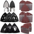 161Pcs Oscillating Tool Sanding Pad Kit, 3Pcs 3-1/2 Inch Perforated Triangle Sanding Pads 3Pcs Triangle Sanding Pads and 2Pcs Finger Sanding Pad, 150Pcs Multitool Sandpaper