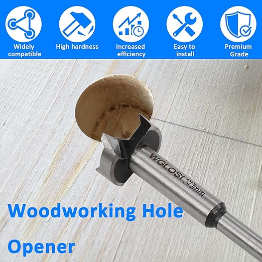 Forstner Bit Set for Woodworking 5PCS Wood Drill Bit Set Hole Saw Woodworking Tools Carbon Steel Forstner Bits for Hard Wood Plastic Plywood MDF