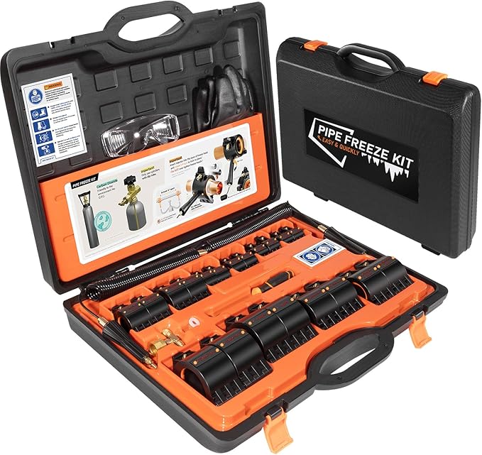 CST2 General Cold-Shot Pipe Freeze Kit - Upgraded CO2 Water Pipe Plumbing Line Freezing Repair Kit from 1/8" to 2" for Copper Steel Aluminum Cast Iron