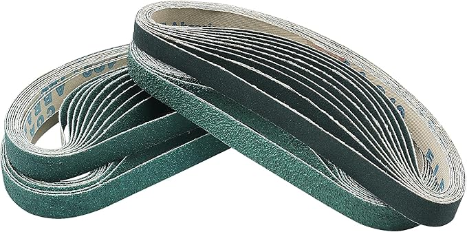 40-Pack 1/2×18 Inch Ceramic Sanding Belts, 10 Pcs Each of 60 80 120 240 Grit Belt Sander Sandpaper, Heavy-Duty Air File Sander Belt for Metal, Stainless, Wood