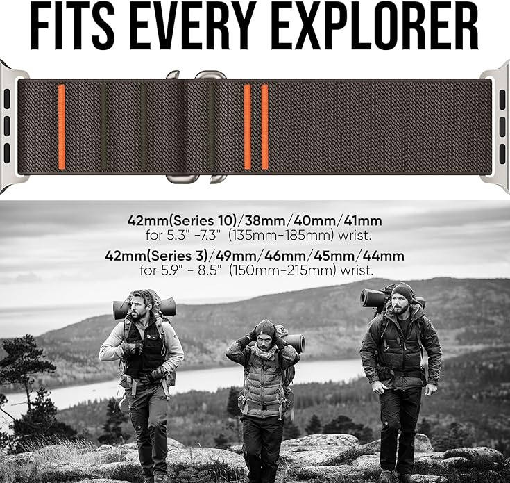 Suitisbest Sport Bands Compatible with Apple Watch Ultra Band 49mm 46mm 45mm 44mm 42mm 38mm 40mm 41mm Men Women, Stretchy Nylon Sport Loop Strap with S-Hook for iWatch Series 10 Ultra SE 9 8 7 6 5 4 3