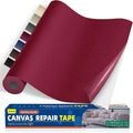Self-Adhesive Canvas Repair Tape, 16" x 40" Waterproof Canvas Repair Patch, Fabric Patch Repairs Kit for Furniture, Tents, Sunbrellas, Boat Covers Awnings, Couches, Clothes, Bags Burgundy