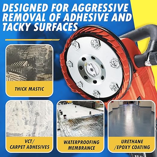 6" PCD Grinding Wheel for Epoxy, Glue, Mastic and Paint, 7 Crushed Chip PCD Segments, Hilti DG150 Arbor