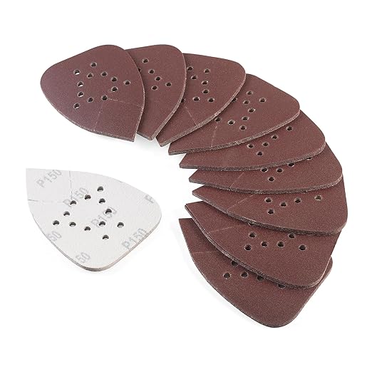 S SATC Mouse Sander Sandpaper 50PCS Mouse Sanding Pads 12 Holes Hook and Loop Sandpaper 150 Grit Detail Palm Sand Paper