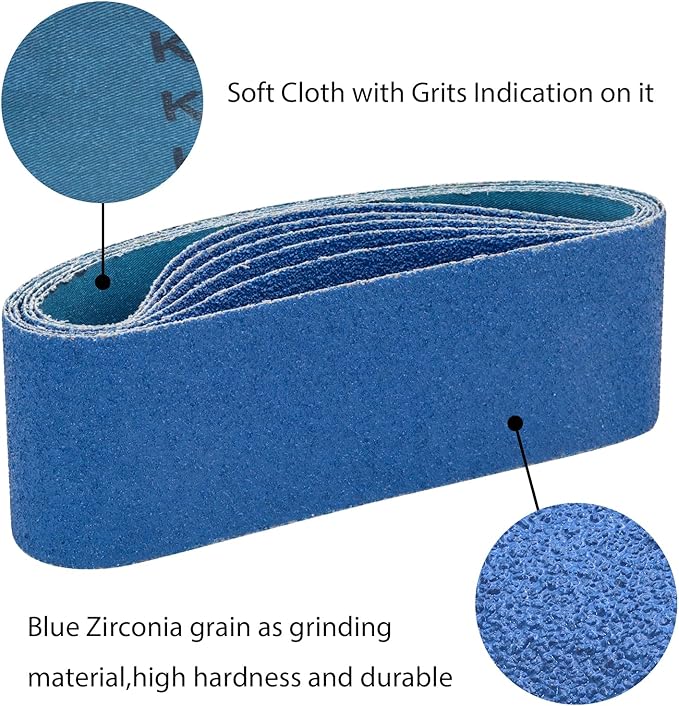 3 Inch x 21 Inch Sanding Belts, 36 Grit 3x21 Zirconia Sanding Belts, 3 x 21 Belt Sander Sanding Belts for Metal Polishing, Derusting, Woodworking(3x21in,36 Grit)