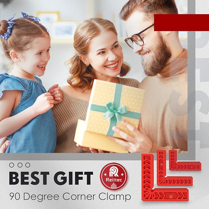 90 Degree Positioning Squares, Clamping Square, Right Angle Clamp Corner Clamp Woodworking Tools for Wood Cabinets, Carpenter Tool for Photo Frames Box Drawer, Set of 12（3" 4" 6")
