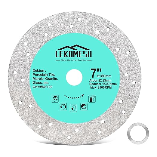 Rock Slab Grinding Disc - 7 inch Glass Cutter Disc, Granite Cutting Blade, Diamond Grinder Wheel for Rock Slab, Stone, Tile, Marble, Granite, Glass Diamond Saw Blades
