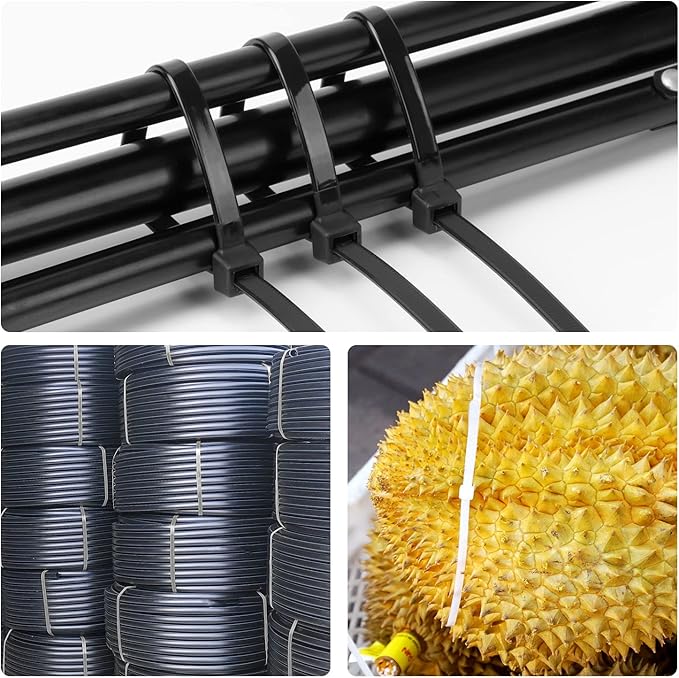 12 inch Black Zip Ties Heavy Duty 80 PCS, 250 LBS Ultra Exclusive Strong Plastic Wire Ties, Large Cable Ties Extra Long Tie Wraps, Indoor and Outdoor UV Resistant
