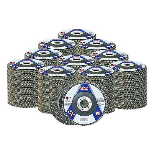Sali 100 Pack Flap Disc 40 Grit 4.5" x 7/8-Inch Sanding Disc Bevel Type #29 Premium and Industrial Grade Angle Grinder Grinding Wheel High Performance Edge Grinding