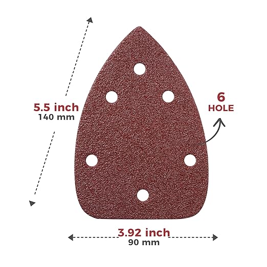 S SATC 60 PCS Mouse Sander Sandpaper 6 Holes Detail Sander Sandpaper Palm Sander Paper Hook and Loop Mouse Sanding Pads Assorted 60/80/100/120/180/240 Grit