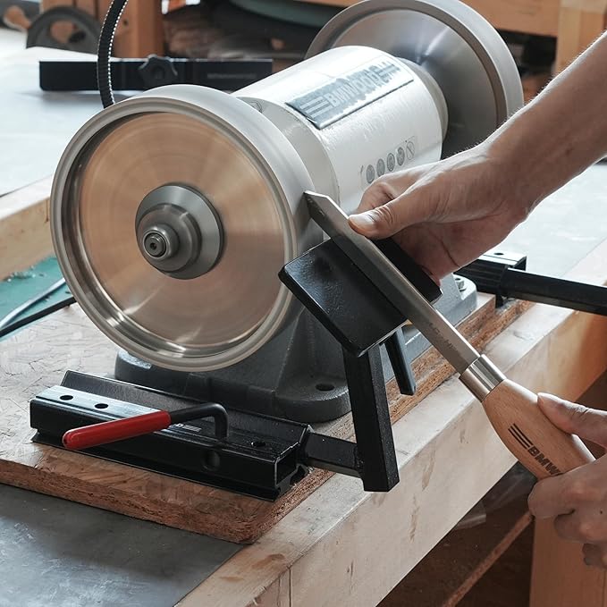 BG-GJ Set Complete Grinding Jig System for Wood Chisels, Grind Sharpening System for 8 Inch Grinders to Sharpen Lathe Turning Tools, Chisels, Skews, Bowl Spindle Gouges.