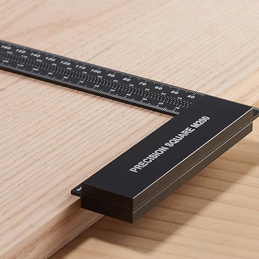 Precision Square Ruler for Measuring and Marking - Aluminum Steel Framing Tool for Professional Carpentry Use (300mm)