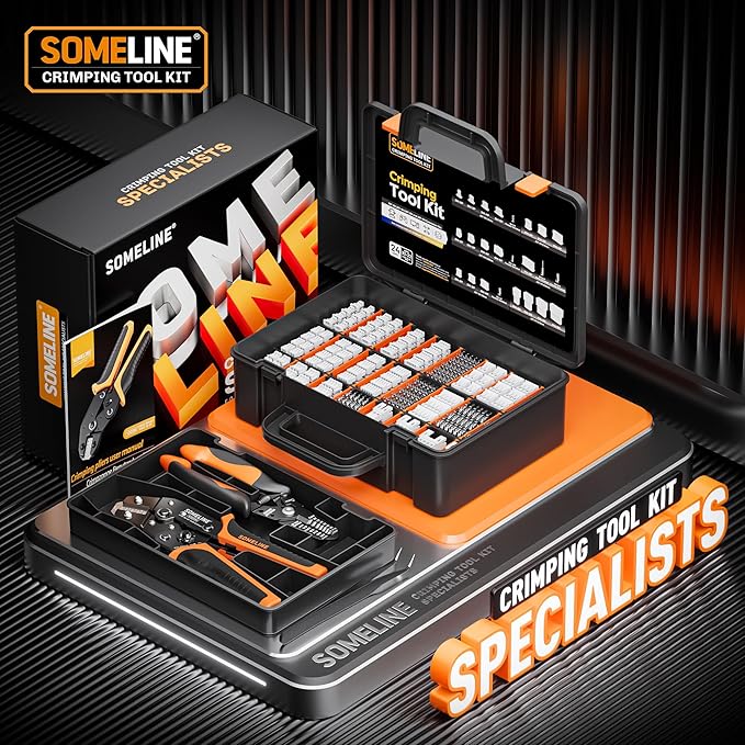 SOMELINE 1.0–2.0mm Connector Kit, 24 Types, 32–22 AWG Crimper, JST–SH 1.0mm/GH 1.25mm/ZH 1.5mm/PH 2.0mm Connector Kit, Crimping Pliers for JST, Molex, TE Series