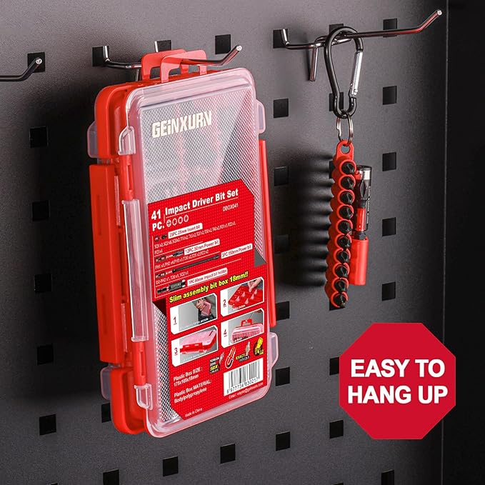 41pieces Screwdriver Bits Set, Impact Magnetic S2 Steel Multi Insert Power Bits Tips with Impact Bit Holder with Storage Box（PH/TORX/SQ/PZ）