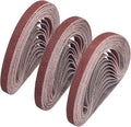 TAOKYID 36 Pack 3/8 x 13 Inch Sanding Belts for Air Belt Sander, 12Pcs Each of 40/60/80 Grits Abrasive File Belts for Woodworking, Metal Polishing, 3/8 inch x 13 inch Aluminum Oxide Sanding Belt