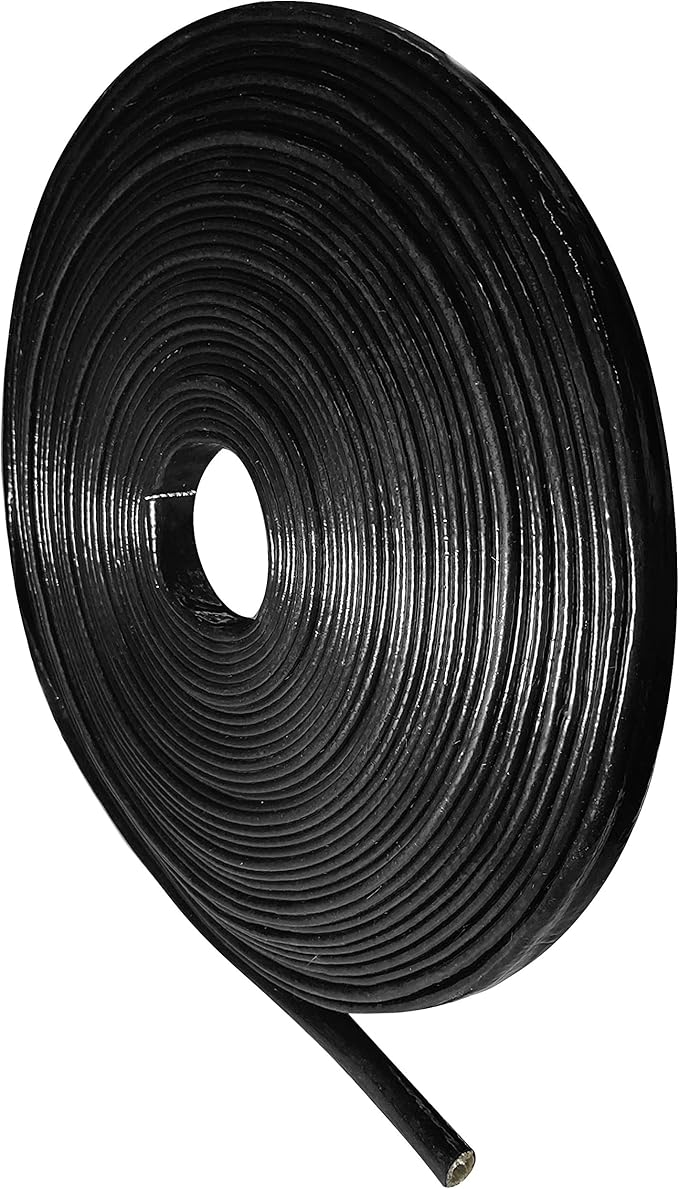 1" ID Heat Shielded Fire Thermo Armor Fire Sleeve Silicone Coated Fiberglass for Hose Lines & Electrical Wiring Black, 5 feet