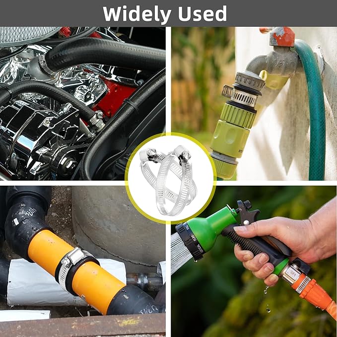 Hose Clamps, DIY 56 FT Metal Strap + 24 Fasteners, Hose Clamps Stainless Steel, Large Adjustable Hose Clamp Pipe Clamp for Pipe Automotive Mechanical Applications