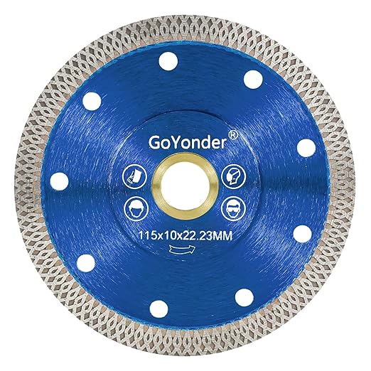 GoYonder Super Thin 4.5" Grinder Blades Tile Blade, Diamond Saw Blade for Cutting Porcelain Tiles Granite, 115mm Tile Cutting Blade for Angle Grinder