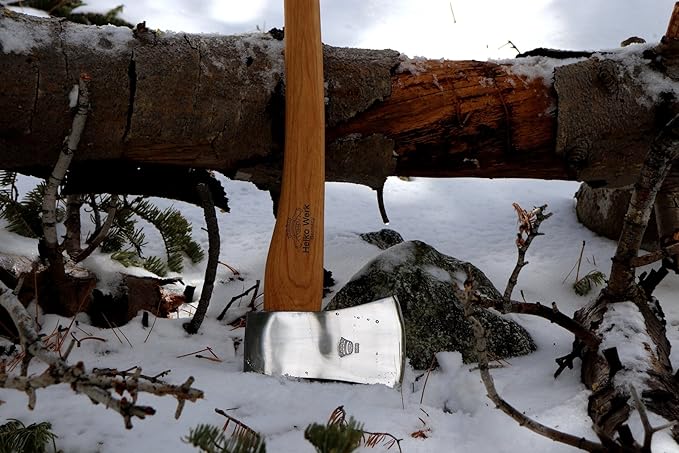1844 Helko Werk Germany Classic Scout Axe - Made in Germany Felling Axe, Cutting Axe, Camping Axe, for felling trees, cutting wood, splitting camp firewood - Head 2.5 lbs, Handle 28 in. (Scout) #10492