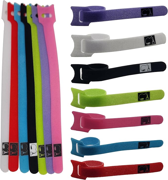 CableLock Cable Ties - 50 Pack - 8 Inch Reusable Cord Organizers - Clean Cable Management for Gaming and Home Office (Lavender)