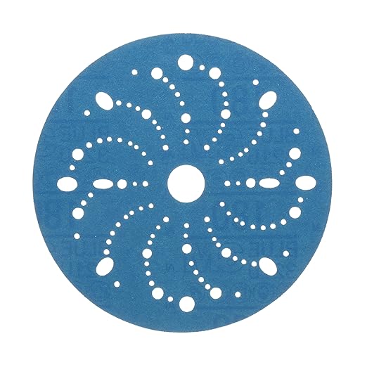 3M Hookit Blue Abrasive Disc 321U Multi-Hole, 36176, 6 in, 180, 50 Discs