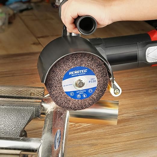 4" Non-Woven Wheel, Pack of 4, 100x100mm, Medium Grit 120, A/O, for Polishing Burnishing Machine