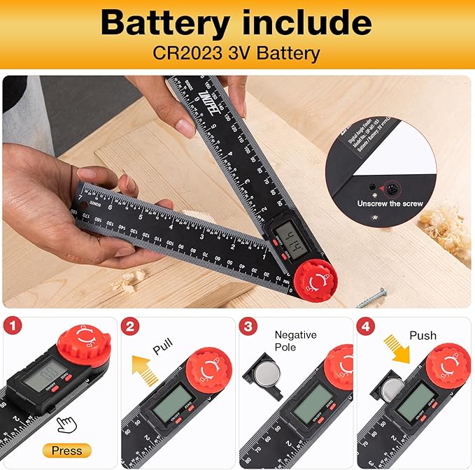 Digital Angle Finder Protractor, Angle Finder Ruler, 7inch 200mm 7inch/200mm, Angle Measuring Tool for Woodworking,Carpenter,Construction,DIY Measurement