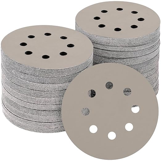 50PCS 5 inch Silicon Carbide Sanding Discs 8000 Grit, Wet Dry Orbital 5 Sander Hook and Loop Sandpaper Disc Ultra Fine Grit, Best for Metal,Automotive Precision Polishing