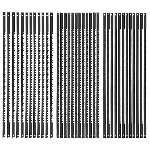 5-Inch Scroll Saw Blade Pin End Replacement 36Pack for Wood, High Carbon Steel(28TPI, 12 TPI, 10TPI 12pcs Each)